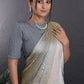 Contemporary Satin Grey Print Saree