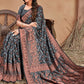 Contemporary Satin Silk Grey Woven Saree