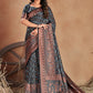 Contemporary Satin Silk Grey Woven Saree