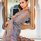 Trendy Saree Satin Silk Grey Weaving Saree