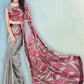 Trendy Saree Satin Grey Digital Print Saree
