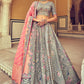 A Line Lehenga Silk Grey Beads Lehenga Choli