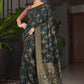 Trendy Saree Silk Grey Patch Border Saree
