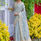 Contemporary Silk Grey Booti Saree