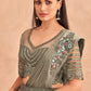 Lehenga Style Saree Silk Grey Embroidered Saree