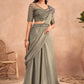 Lehenga Style Saree Silk Grey Embroidered Saree