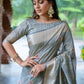 Classic Silk Grey Woven Saree