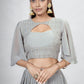 Readymade Lehenga Choli Georgette Grey Mukesh Work Lehenga Choli