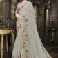 Classic Tissue Grey Embroidered Saree