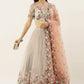 Lehenga Choli Net Grey Embroidered Lehenga Choli