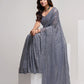 Trendy Saree Georgette Grey Embroidered Saree