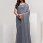 Trendy Saree Georgette Grey Embroidered Saree