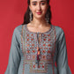 Trendy Suit Rayon Viscose Grey Embroidered Salwar Kameez