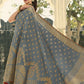 Classic Banarasi Silk Grey Swarovski Saree