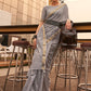 Contemporary Handloom Silk Viscose Grey Weaving Saree