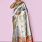 Trendy Saree Kanjivaram Silk Grey Weaving Saree