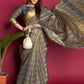 Contemporary Organza Silk Grey Embroidered Saree