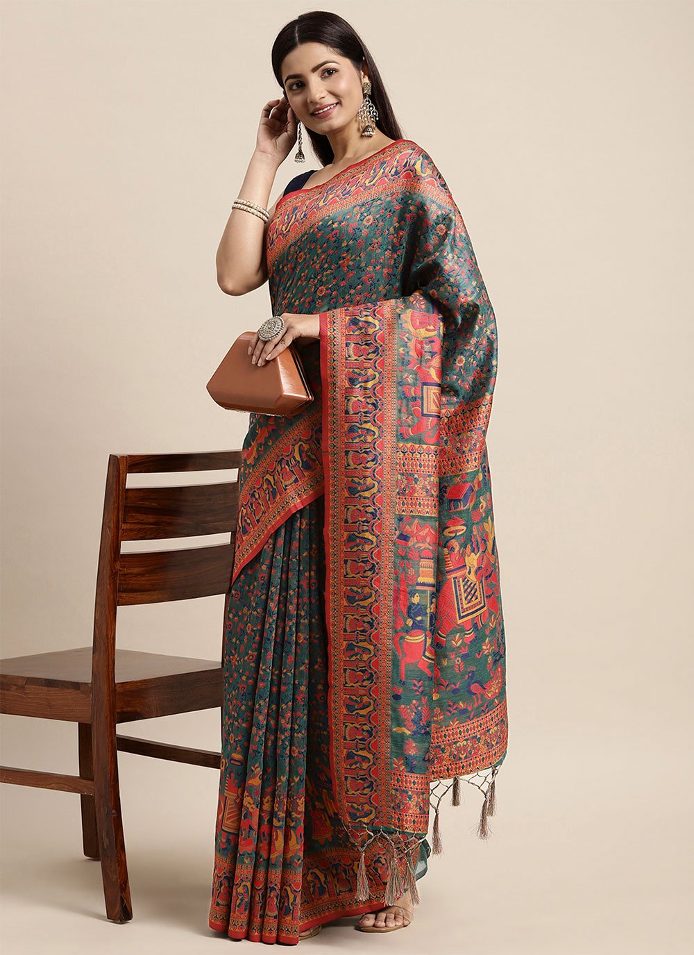 Contemporary Cotton Grey Woven Saree