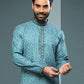 Dhoti Kurta Handloom Cotton Blue Digital Print Mens