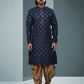 Dhoti Kurta Handloom Cotton Blue Digital Print Mens