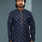 Dhoti Kurta Handloom Cotton Blue Digital Print Mens