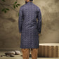 Dhoti Kurta Handloom Cotton Blue Digital Print Mens