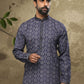 Dhoti Kurta Handloom Cotton Blue Digital Print Mens