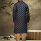 Dhoti Kurta Handloom Cotton Blue Digital Print Mens