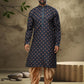 Dhoti Kurta Handloom Cotton Blue Digital Print Mens