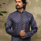 Kurta Pyjama Handloom Cotton Blue Digital Print Mens