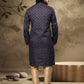 Kurta Pyjama Handloom Cotton Blue Digital Print Mens