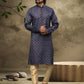 Kurta Pyjama Handloom Cotton Blue Digital Print Mens