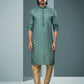 Kurta Pyjama Handloom Cotton Green Digital Print Mens