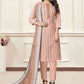Trendy Suit Handloom Cotton Peach Woven Salwar Kameez