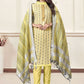 Pant Style Suit Handloom Cotton Yellow Woven Salwar Kameez