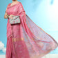 Classic Handloom Silk Pink Woven Saree
