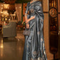 Classic Handloom Silk Satin Grey Weaving Saree