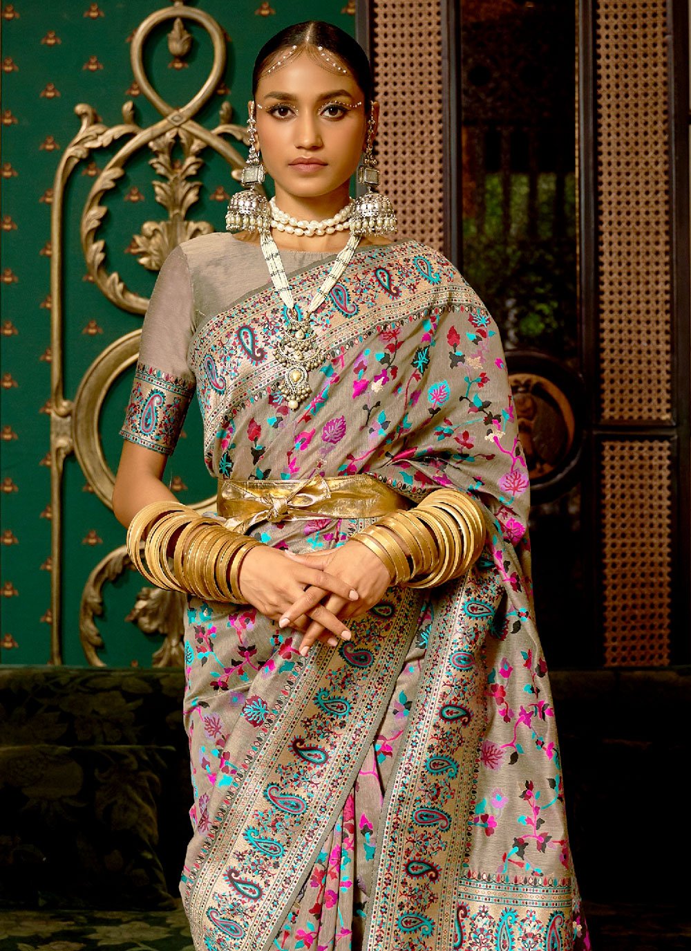 Classic Handloom Silk Lavender Weaving Saree
