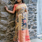 Classic Handloom Silk Tussar Silk Multi Colour Print Saree