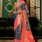 Traditional Saree Handloom Silk Blue Weaving Saree