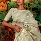 Classic Handloom Silk Off White Weaving Saree