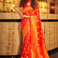 Classic Handloom Silk Orange Weaving Saree