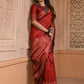 Classic Handloom Silk Red Woven Saree