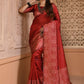 Classic Handloom Silk Red Woven Saree