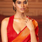 Classic Handloom Silk Orange Red Weaving Saree