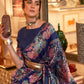 Designer Handloom Silk Blue Weaving Saree