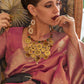 Bollywood Saree Handloom Silk Pink Weaving Saree