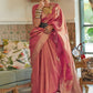Bollywood Saree Handloom Silk Pink Weaving Saree