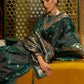 Contemporary Handloom Silk Satin Green Weaving Saree