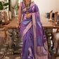 Trendy Saree Handloom Silk Purple Weaving Saree